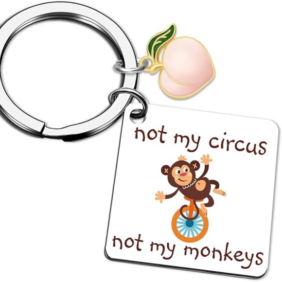 Monkey Keychain - Not My Circus Not My Monkeys Bag Charm - Picture 3 of 4